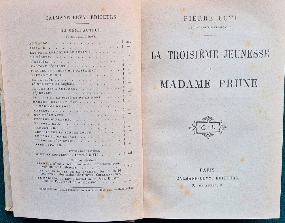 La troisieme jeunesse de Madame Prune