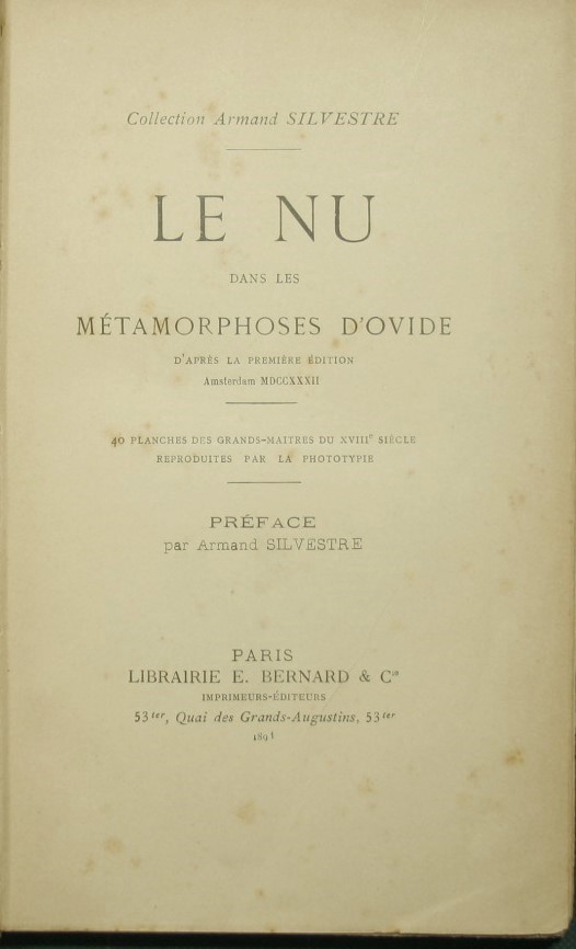 Le nu dans les Metamorphoses d'Ovide