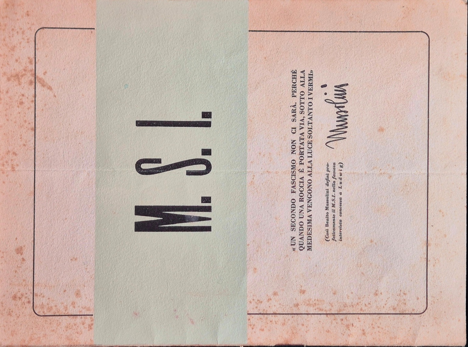 M.S.I. - Appunti di propaganda a cura della D.C.