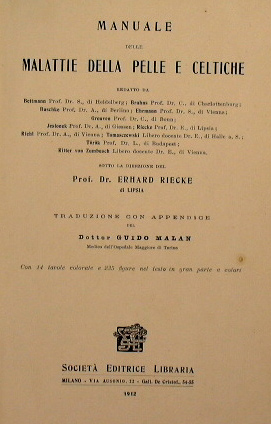 Manuale delle malattie della pelle e celtiche