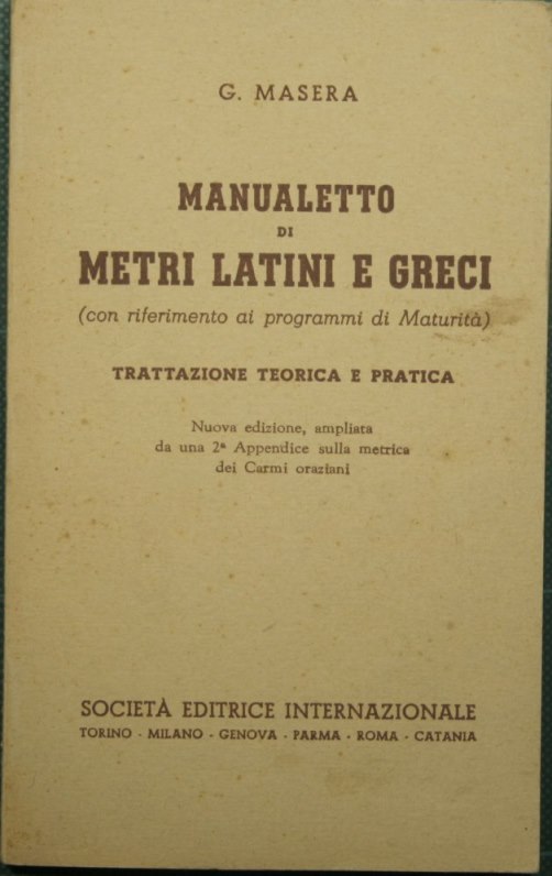 Manualetto di metri latini e greci