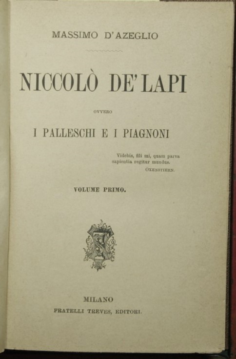 Niccolò de' Lapi ovvero I Palleschi e i Piagnoni