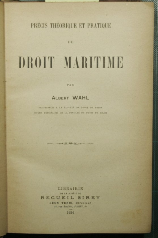 Precis theorique et pratique de droit maritime