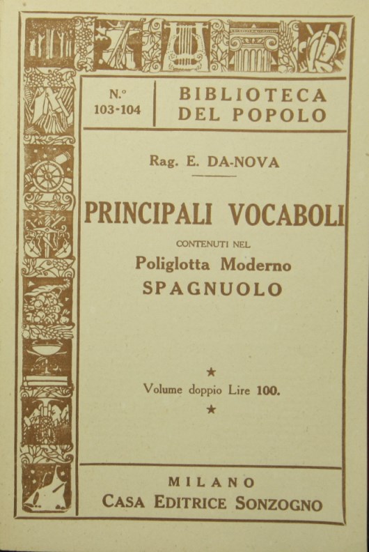 Principali vocaboli contenuti nel Poliglotta moderno spagnuolo