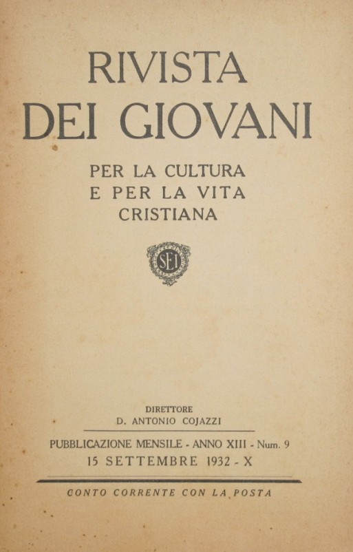 Rivista dei giovani. 15 Settembre 1932