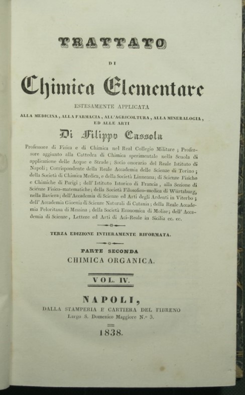 Trattato di chimica elementare - Parte seconda Chimica organica - …