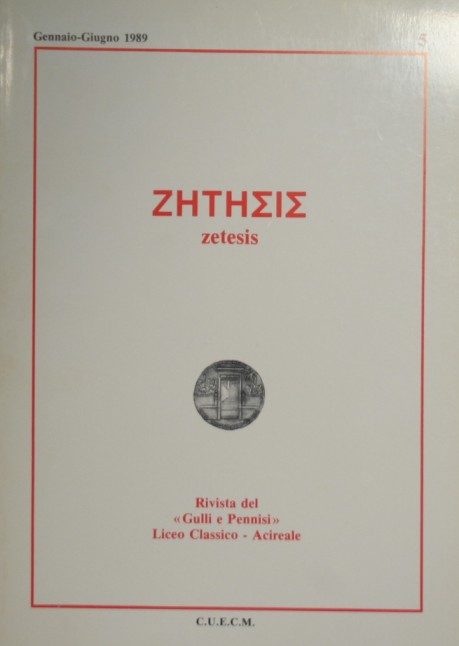 Zetesis. Gennaio-Giugno 1989. N. 5