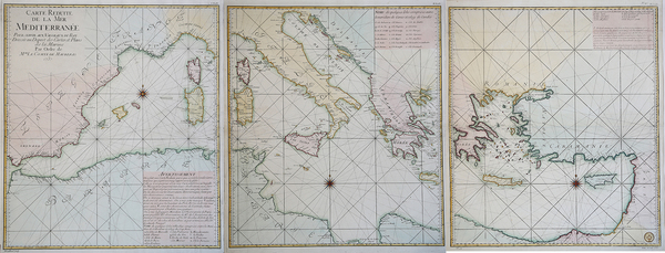Carte Reduite del la Mer Mediterranée Pour servir aux Vasseaux …