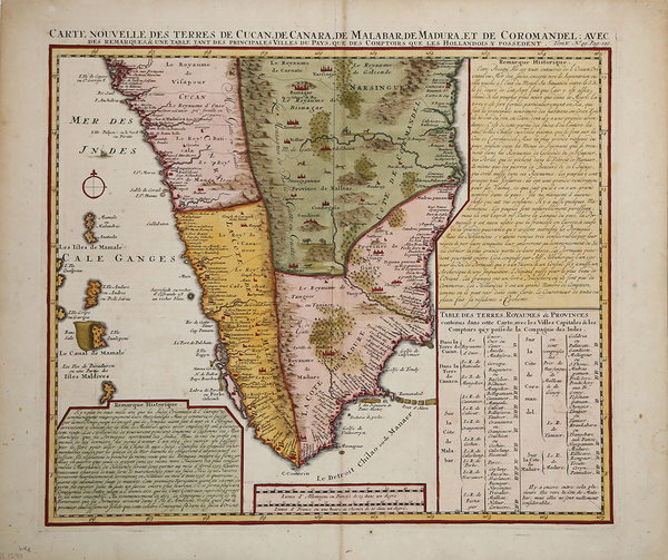 Carte Nouvelle des Terres de Cucan de Canara de Malabar …