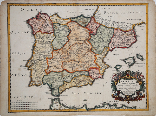 L'Espagne subdivisée en tous ses Royaumes, Pinciptés, Seignries, & Exactem. …