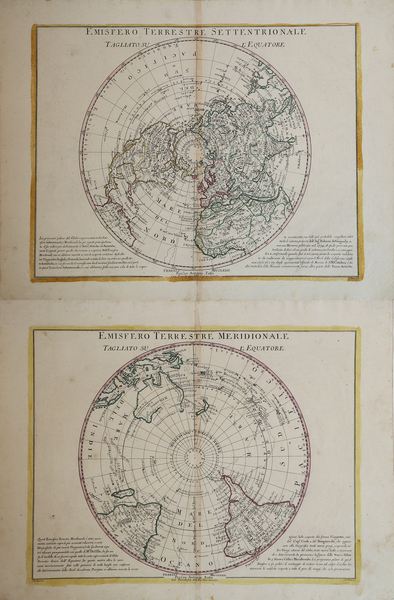Emisfero Terrestre Settentrionale tagliato su l'Equatore - Emisfero Terrestre Meridionale …