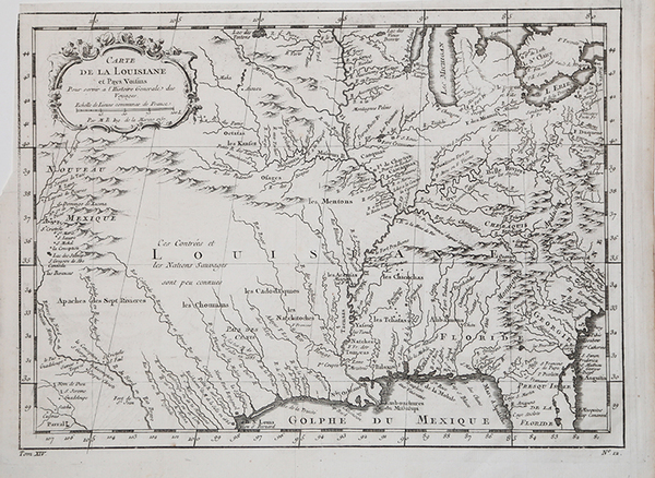 Carte de la Louisiane et Pays Voisins