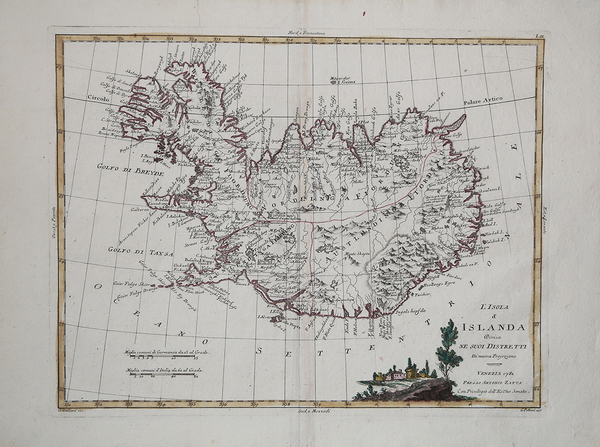 L'Isola d'Islanda Divisa nei suoi Distretti