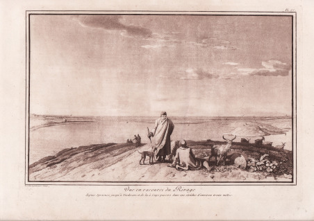 Vue en racouci du rivage depuis Syracuse jusqu'a Vindicari et …