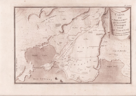 Carte de l'Emplacement qu'occupoit l'antique Ville de Siracuse