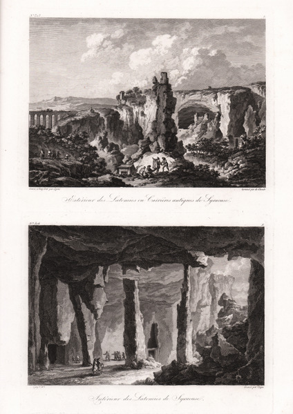 Exterieur des Latomies ou Carrieres antiques de Syracuse - Interieur …