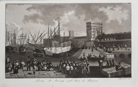 Porto d'Ancona coll'Arco di Traiano
