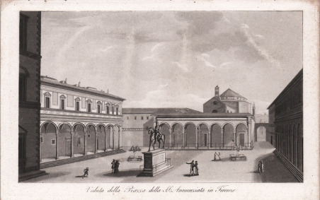Veduta della Piazza della SS. Annunziata in Firenze