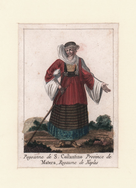 Paysanne de S. Costantino Province de Matera, Royaume de Naples