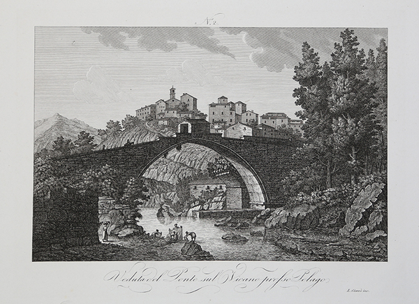 Veduta del Ponte sul Vicano presso Pelago