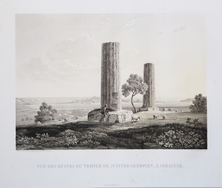 Vue des ruines du Temple de Jupiter Olympien a Syracuse