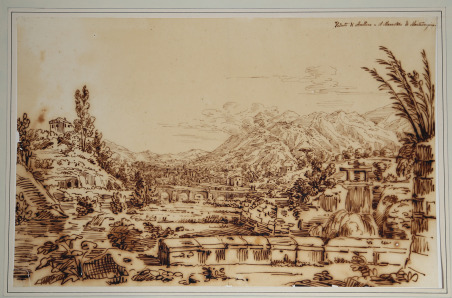 Veduta di Avellino e il Monastero di Montevergine