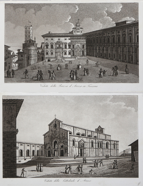 Veduta della Piazza d'Arezzo in Toscana / Veduta della Cattedrale …