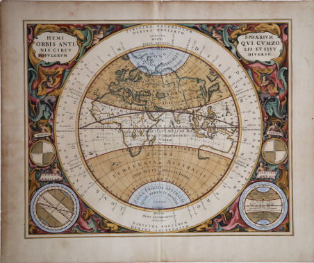 Hemisphaerium Orbis Antiqui cum Zonis, Circulis et situ popolorum diverso(rum)