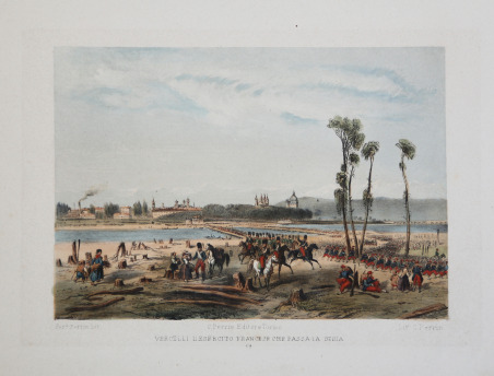 Vercelli l'esercito francese che passa la Sesia