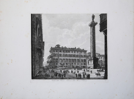 Veduta della Colonna Antonina detta Piazza Colonna