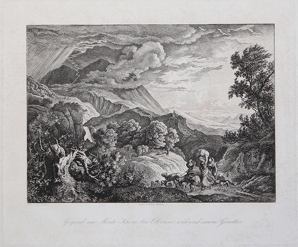 Gegend am Monte Serone bei Olevano während einem Gewitter