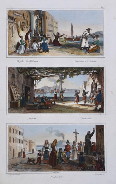 Napoli, La Madonna. Divozione a S. Antonio. / Taverne Tarantella …