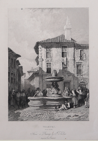 Veletri near Rome froma a drawing by P. Roobins