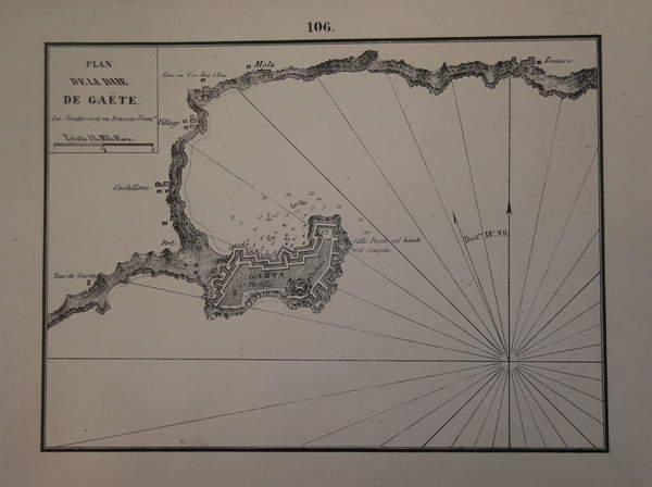 Plan dela Baie de Gaete. Les Sondes sont en Brasses …