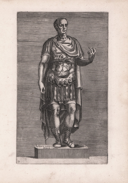 Iuly Caesaris marmoreum simulacrum Romae in Capitolio