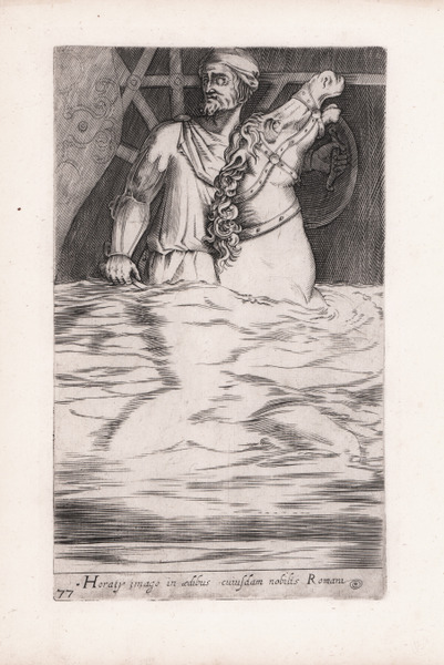 Horatij imago in aedibus cuiusdam nobilis Romam (Orazio Coclite)