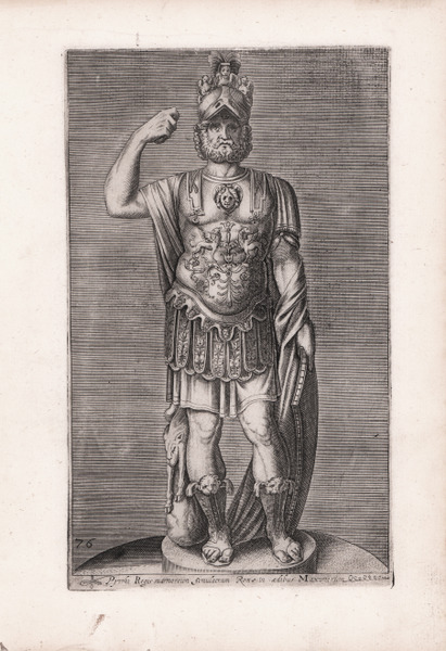 Pyrrhi Regis marmoreum simulacrum Romae in aedibus Maximorum