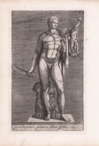Commo di Imperatoris gladiatoris habitum gestantis imago