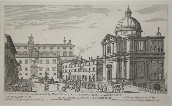 Prospetto della Piazza di Castello Candolfo ampliata e rabbellita da …