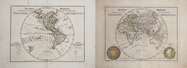 Mappa-Mondo tagliato sul piano di un meridiano Emisfero Orientle - …