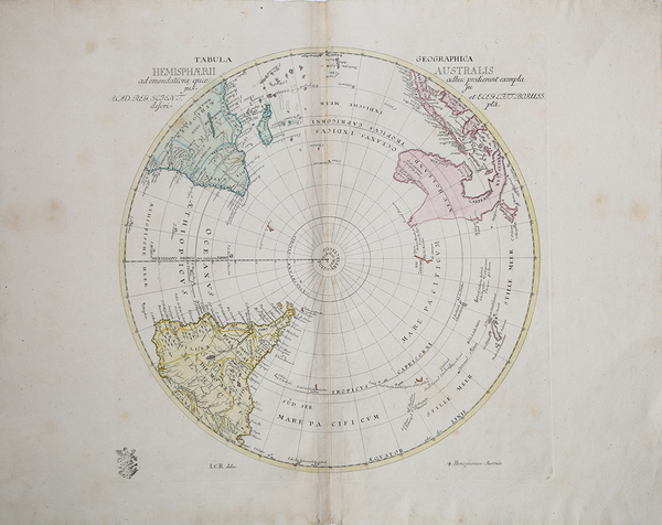 Tabula Geographica Hemisphaerii Australis.
