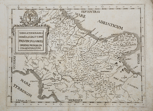 Tabula Topographica omniu locor et conve Provinciae S.Angeli Ordinis Minorum …