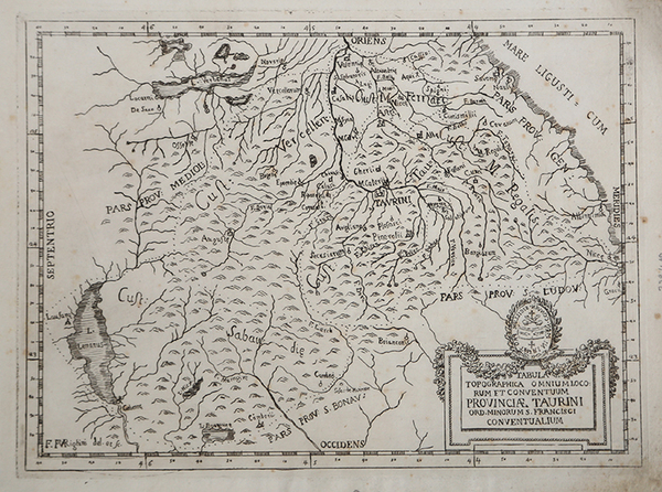 Tabula Topographica Omnium Locorum et Conventuum Provinciae Taurini Ord. Minorum …