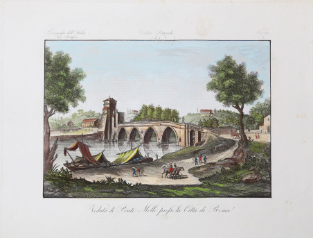Veduta di Ponte Molle presso la Citta di Roma
