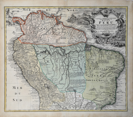 Tabula Americae Specialis Geographica Regni Peru Brasiliae Terrae Firmae & …