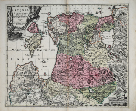 Livoniae et Curlandiae Ducatus cum Insulis Adjcentib. Mappa Geographica Exhibiti …