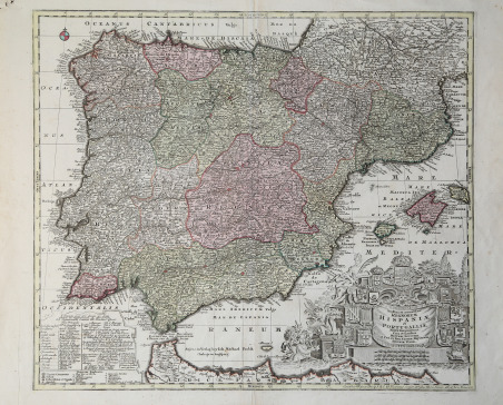 Novissima et accuratissima Regnorum Hispaniae et Portugalliae Mappa Geographica…