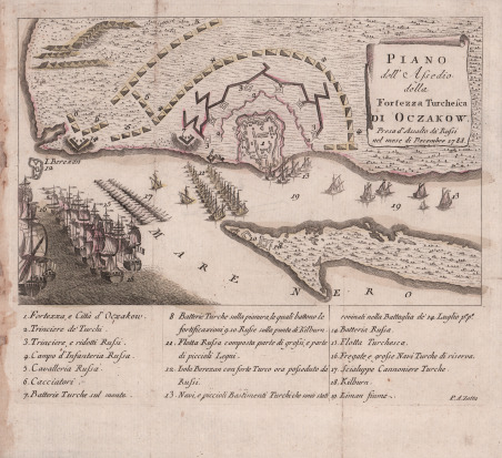 Piano dell'Assedio della Fortezza Turchesca di Oczakow Presa d'Assalto da' …