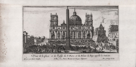 Veuë de la place et de l'Eglise de S. Piere …