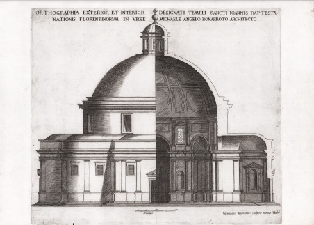 Orthographia Exterior et Interior Designati Templi Santi Ioannis Baptistae.